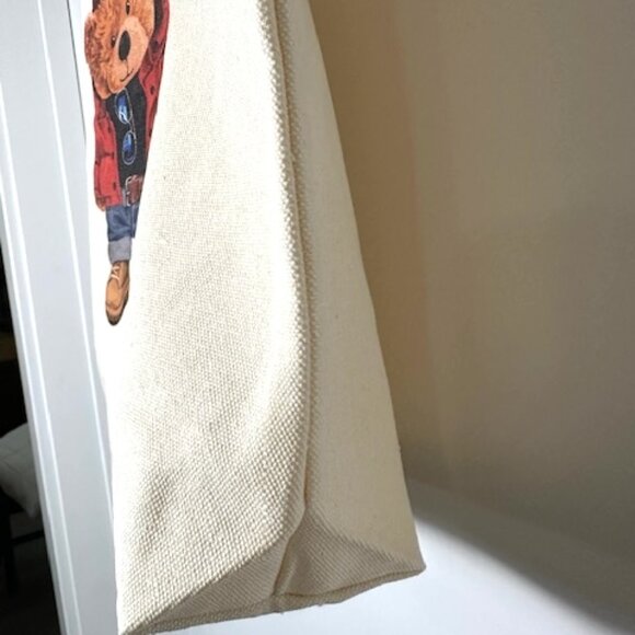 NWOT - Cute Teddy Bear in Red Jacket Canvas Tote Bag - Picture 3 of 4